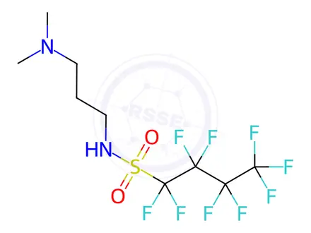 Chemical structure of N-[3-(Dimethylamino)propyl]-1,1,2,2,3,3,4,4,4-nonafluorobutane-1-sulfonamide Solution in Methanol