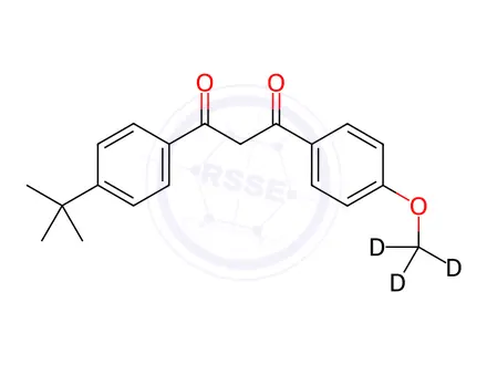 Chemical structure of Avobenzone-d3