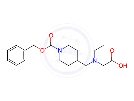 Chemical structure of 2-(((1-((Benzyloxy)carbonyl)piperidin-4-yl)methyl)(ethyl)amino)acetic acid