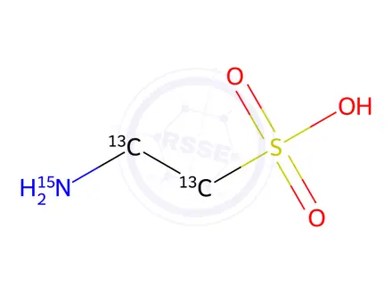 Chemical structure of Taurine-13C2,15N