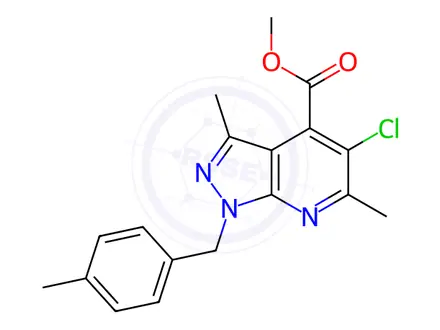 Chemical structure of Methyl 5-chloro-3,6-dimethyl-1-(4-methylbenzyl)-1H-pyrazolo[3,4-b]pyridine-4-carboxylate