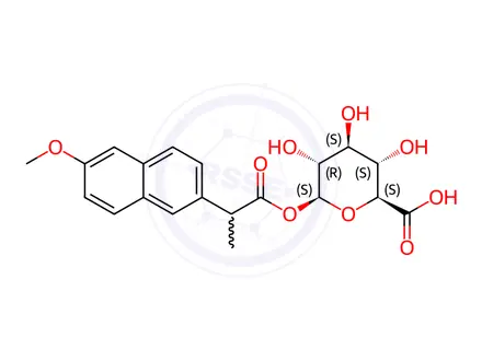 Chemical structure of (R,S)-Naproxen acyl-beta-D-glucuronide