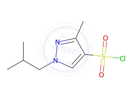 Chemical structure of 1-Isobutyl-3-methyl-1H-pyrazole-4-sulfonyl chloride