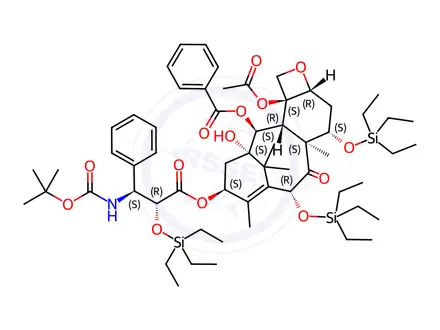 Chemical structure of Docetaxel 2’,7,10-Tris(triethylsilyl) Ether