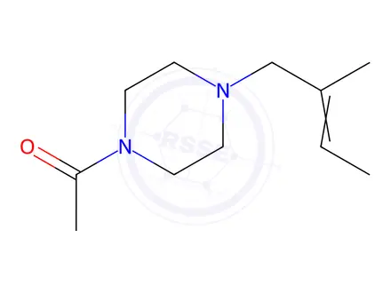 Chemical structure of Piperazine, 1-acetyl-4-(2-methyl-2-butenyl)-(9CI)