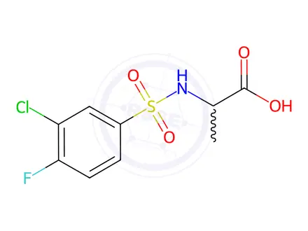 Chemical structure of 2-(3-Chloro-4-fluorobenzenesulfonamido)propanoic acid