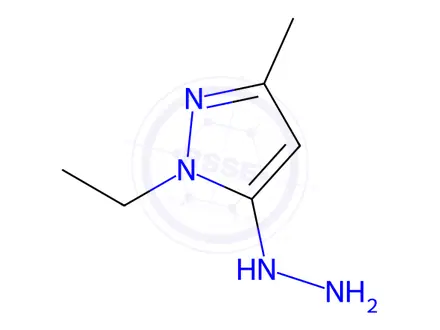 Chemical structure of 1-ethyl-5-hydrazino-3-methyl-1H-pyrazole
