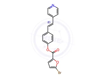 Chemical structure of 4-(2-(Pyridin-4-yl)vinyl)phenyl 5-bromofuran-2-carboxylate