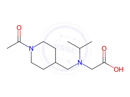 Chemical structure of 2-(((1-Acetylpiperidin-4-yl)methyl)(isopropyl)amino)acetic acid