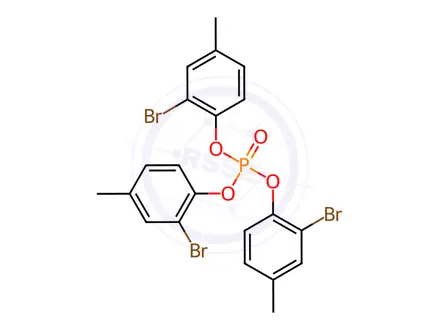 Chemical structure of tris(bromocresyl) phosphate