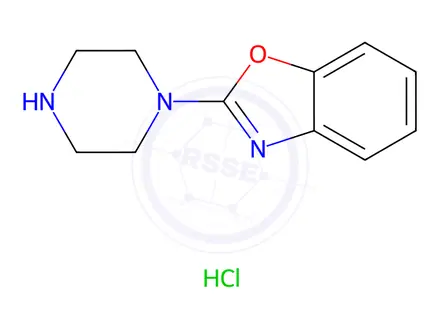 Chemical structure of 2-Piperazin-1-yl-benzooxazole hydrochloride