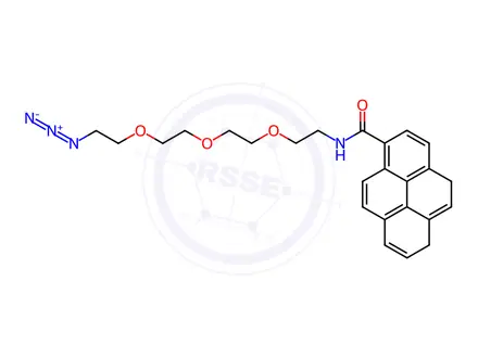 Chemical structure of N-(2-(2-(2-(2-Azidoethoxy)ethoxy)ethoxy)ethyl)pyrene-1-carboxamide