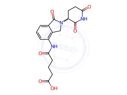 Chemical structure of Pentanoic acid, 5-[[2-(2,6-dioxo-3-piperidinyl)-2,3-dihydro-1-oxo-1H-isoindol-4-yl]amino]-5-oxo-
