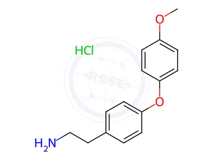 Chemical structure of 2-[4-(4-methoxyphenoxy)phenyl]ethan-1-amine hydrochloride