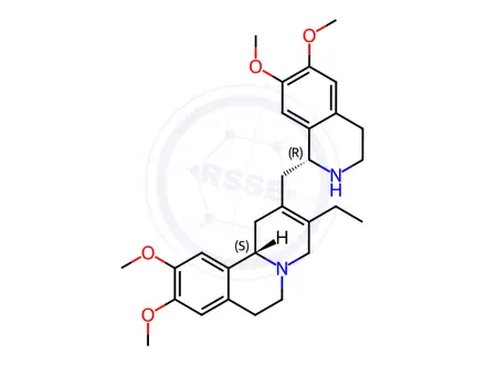 Chemical structure of Emetan, 2,3-didehydro-6',7',10,11-tetramethoxy-, dihydrochloride, (±)-