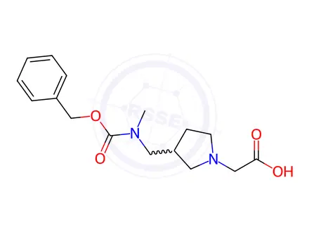 Chemical structure of 2-(3-(((2-(Benzyloxy)-2-oxoethyl)amino)methyl)pyrrolidin-1-yl)acetic acid