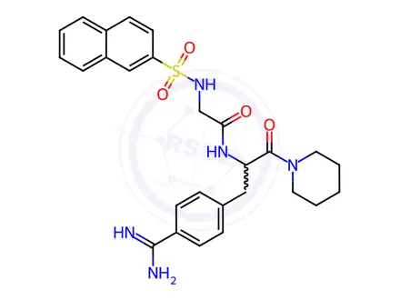 Chemical structure of Na-(2-Naphthalenesulfonylglycyl)-4-amidino-D,L-phenylalaninepiperidide