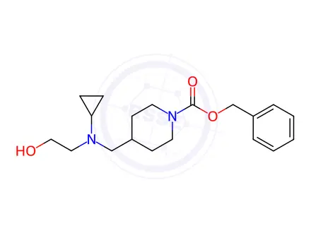 Chemical structure of Benzyl 4-((cyclopropyl(2-hydroxyethyl)amino)methyl)piperidine-1-carboxylate