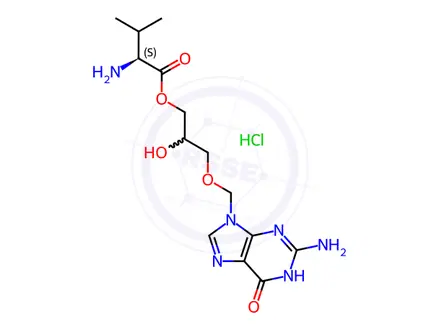 Chemical structure of Valganciclovir Impurity 18 (Valganciclovir Hydrochloride EP Impurity D Hydrochloride)