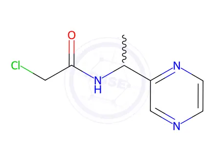 Chemical structure of 2-Chloro-N-(1-(pyrazin-2-yl)ethyl)acetamide