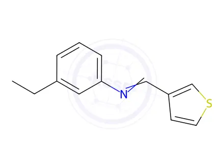 Chemical structure of Benzenamine, 3-ethyl-N-(3-thienylmethylene)-(9CI)