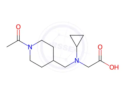 Chemical structure of 2-(((1-Acetylpiperidin-4-yl)methyl)(cyclopropyl)amino)acetic acid