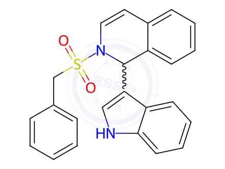 Chemical structure of Isoquinoline, 1,2-dihydro-1-(1H-indol-3-yl)-2-[(phenylmethyl)sulfonyl]-