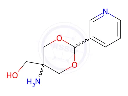 Chemical structure of (5-Amino-2-(pyridin-3-yl)-1,3-dioxan-5-yl)methanol