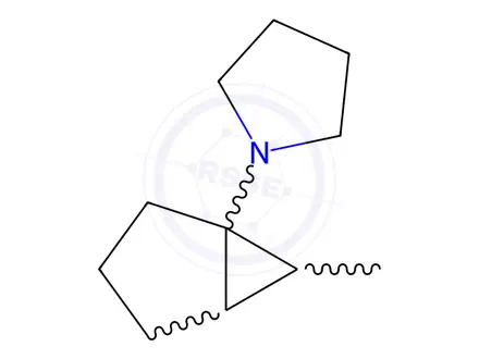 Chemical structure of Pyrrolidine, 1-(6-methylbicyclo[3.1.0]hex-1-yl)-(9CI)