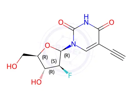 Chemical structure of (2'S)-2'-Deoxy-2'-fluoro-5-ethynyluridine