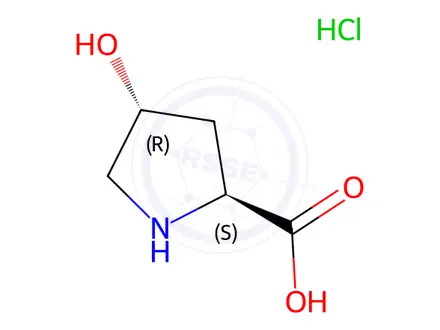Chemical structure of trans-4-Hydroxy-L-proline Hydrochloride