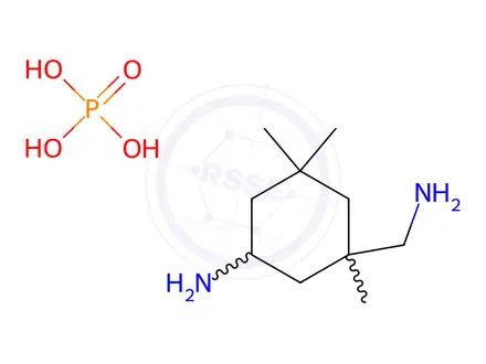Chemical structure of A mixture of: cis-(5-ammonium-1,3,3-trimethyl)-cyclohexanemethylammonium phosphate (1:1) trans-(5-ammonium-1,3,3-trimethyl)-cyclohexanemethylammonium phosphate (1:1)