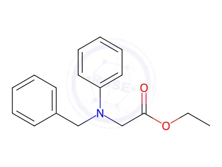 Chemical structure of Glycine, N-phenyl-N-(phenylmethyl)-, ethylester