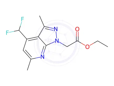 Chemical structure of Ethyl 2-(4-(difluoromethyl)-3,6-dimethyl-1H-pyrazolo[3,4-b]pyridin-1-yl)acetate
