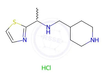 Chemical structure of Piperidin-4-ylMethyl-(1-thiazol-2-yl-ethyl)-aMine hydrochloride