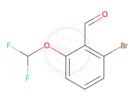 Chemical structure of Benzaldehyde, 2-bromo-6-(difluoromethoxy)-