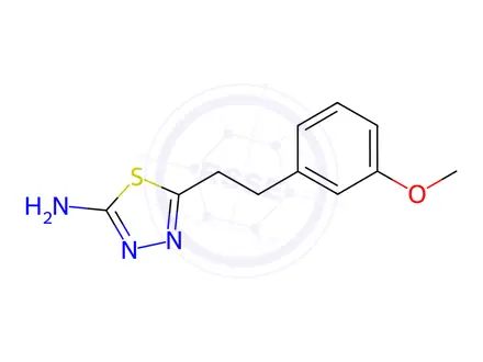 Chemical structure of 5-[2-(3-Methoxy-phenyl)-ethyl]-[1,3,4]thiadiazol-2-ylamine