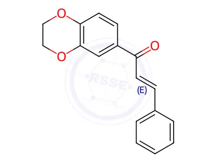 Chemical structure of (E)-1-(2,3-dihydrobenzo[b][1,4]dioxin-6-yl)-3-phenylprop-2-en-1-one