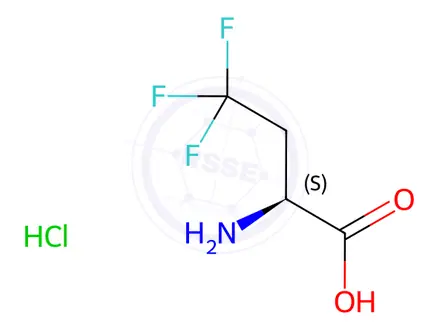 Chemical structure of Butanoic acid, 2-amino-4,4,4-trifluoro-, hydrochloride (1:1), (2S)-