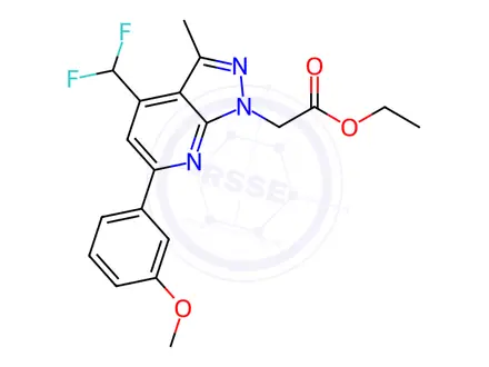 Chemical structure of Ethyl 2-(4-(difluoromethyl)-6-(3-methoxyphenyl)-3-methyl-1H-pyrazolo[3,4-b]pyridin-1-yl)acetate
