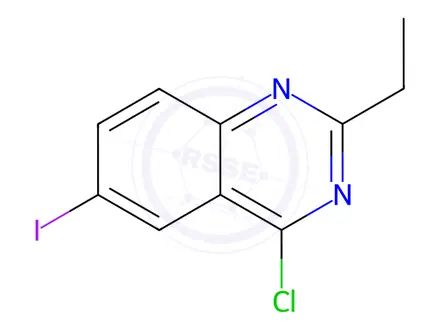 Chemical structure of 4-Chloro-2-ethyl-6-iodoquinazoline