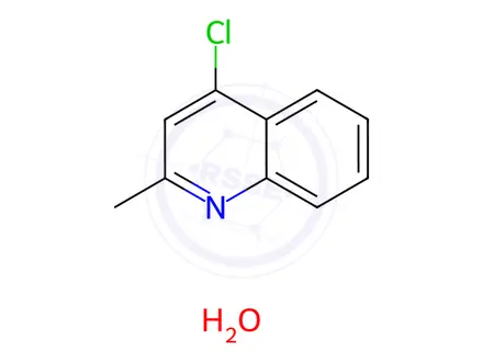Chemical structure of 4-Chloro-2-methylquinoline hydrate