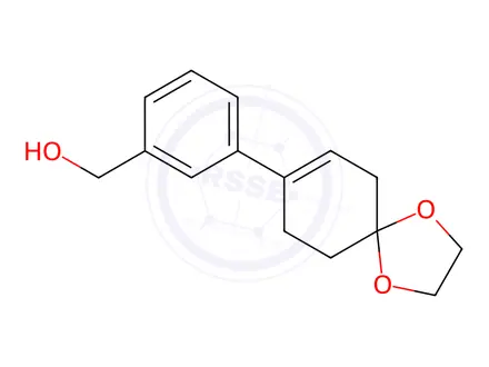 Chemical structure of 3-(1,4-Dioxaspiro[4.5]dec-7-en-8-yl)benzenemethanol