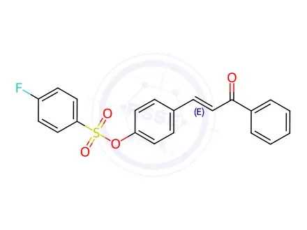 Chemical structure of 4-(3-oxo-3-phenylprop-1-enyl)phenyl 4-fluorobenzene-1-sulphonate