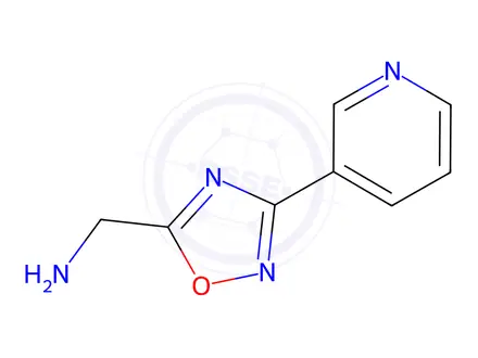 Chemical structure of (3-(pyridin-3-yl)-1,2,4-oxadiazol-5-yl)methanamine dihydrochloride