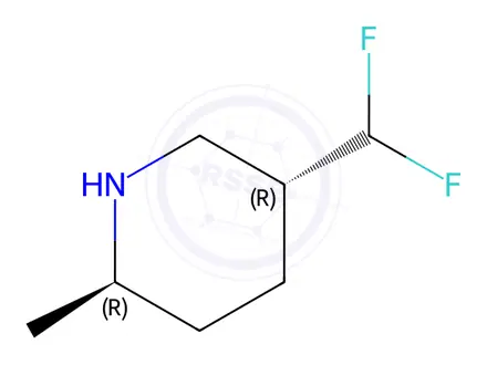 Chemical structure of Piperidine, 5-(difluoromethyl)-2-methyl-, (2R,5R)-