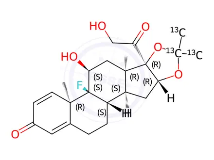 Chemical structure of Triamcinolone-13C3 Acetonide