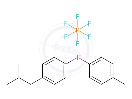 Chemical structure of (4-Isobutylphenyl)(p-tolyl)iodonium hexafluorophosphate(V)