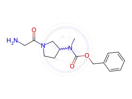 Chemical structure of Benzyl (1-(2-aminoacetyl)pyrrolidin-3-yl)(methyl)carbamate