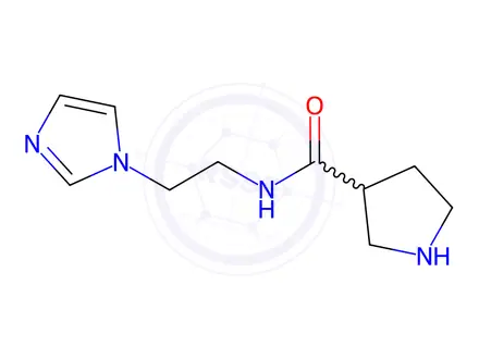 Chemical structure of Pyrrolidine-3-carboxylic acid (2-imidazol-1-yl-ethyl)-amide dihydrochloride